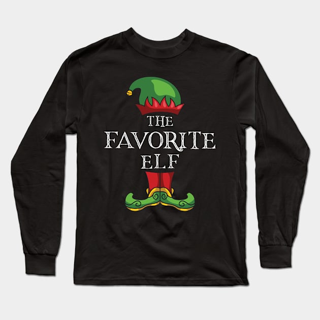 The Favorite Elf Matching Family Christmas Pajama Long Sleeve T-Shirt by Sackun